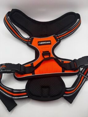 rabbitgoo Reflective Orange Dog Harness - Padded No-Pull Chest Harness